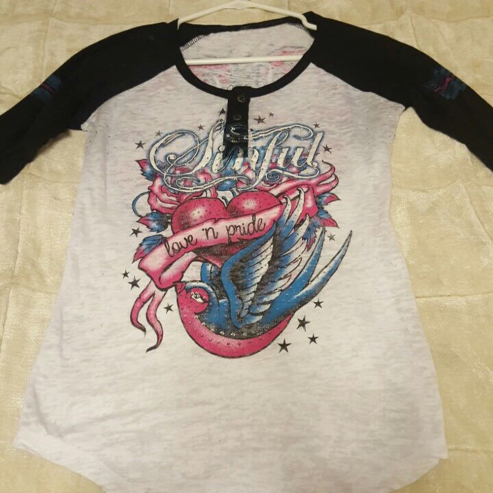 Sinful baseball tee